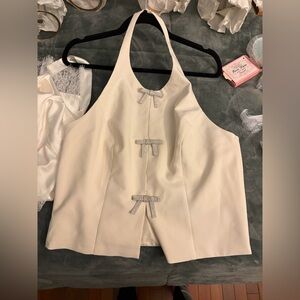 Fashion Nova Cream Halter Top